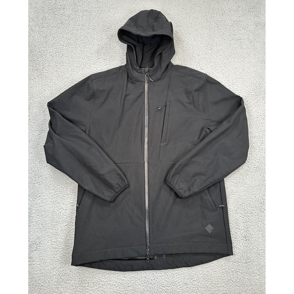 Off The Grid Afterburner Jacket Men's XXL 2XL Black Full Zip Hood Fleece Lined